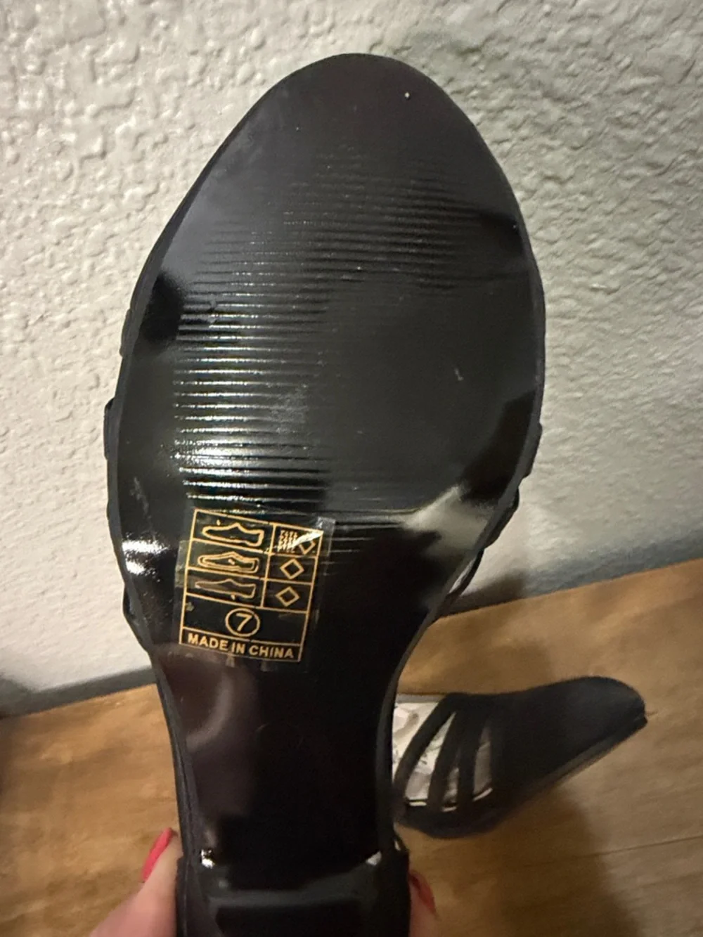 Rubies Costume Black Satin Strappy T‑Bar Heels size 7